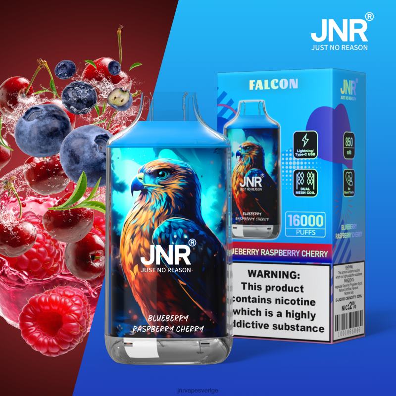 JNR Vape Nicotine - jnr falk V04J6216 blåbär hallon körsbär utan frukt