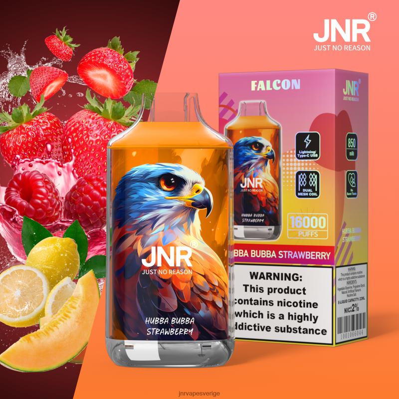 JNR Vapes Website - jnr falk V04J6201 hubba bubba jordgubbe