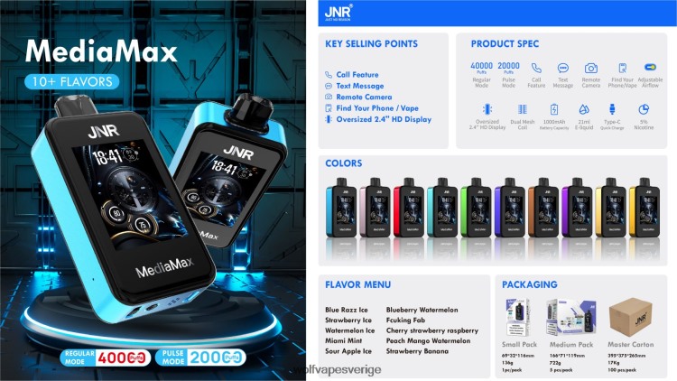 JNR Vape Flavours - JNR MediaMax 40k puff miami mynta B00XTH19