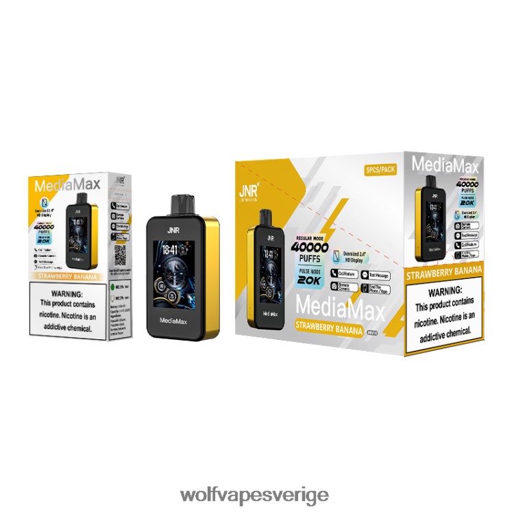 JNR Vape Nicotine - JNR MediaMax 40k puff jordgubbsbanan B00XTH16