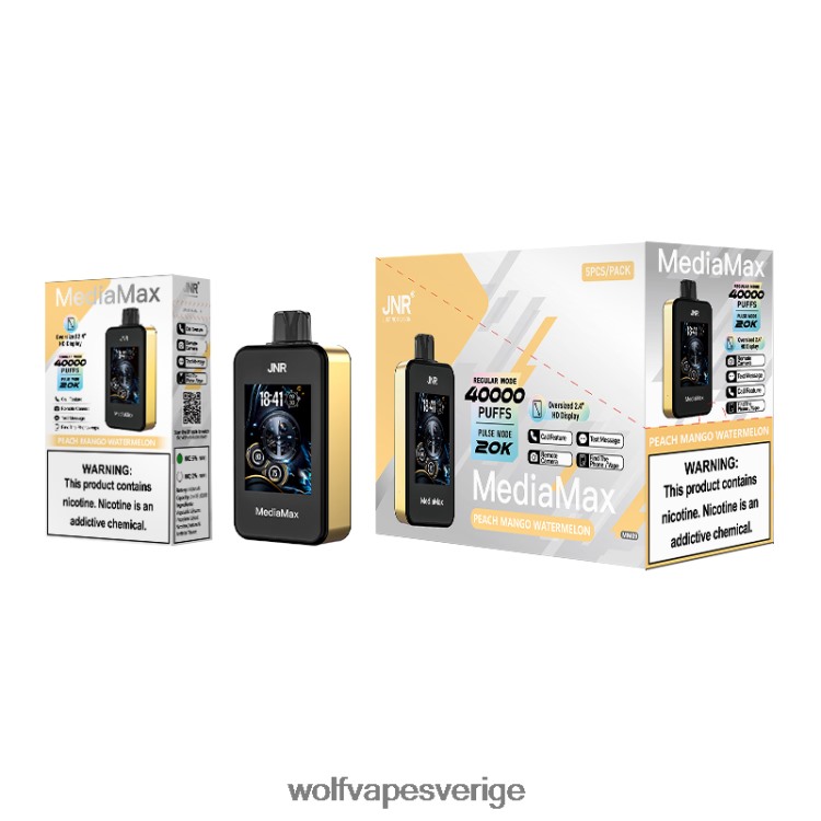 JNR Vape Review - JNR MediaMax 40k puff persika mango vattenmelon B00XTH15