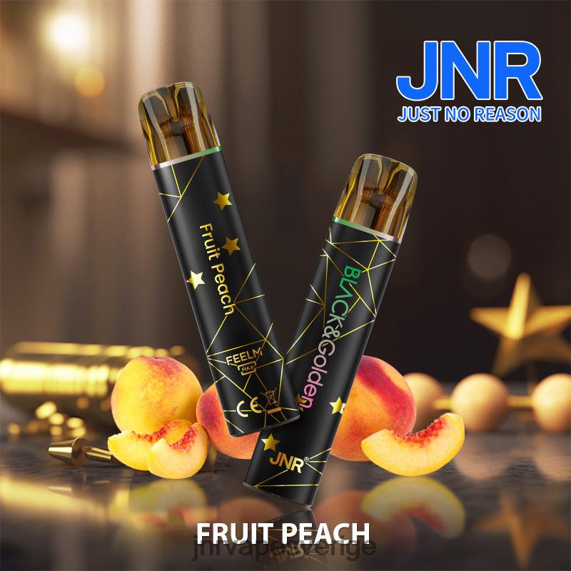 JNR Vape Review - jnr svart & gloden V04J6275 frukt persika